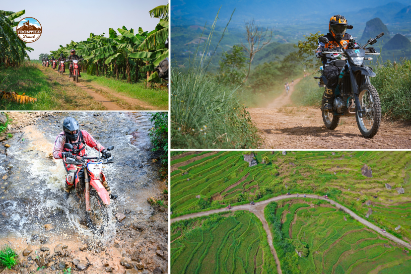 Overhead view of dramatic hairpin turns on a remote mountain pass in Vietnam.